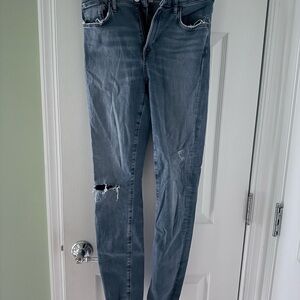 Agolde Women's Ripped Blue Skinny Jeans